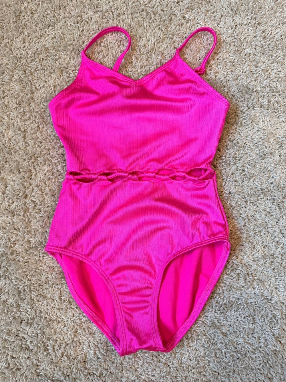 art class Hot Pink Girls' One-Piece Swimsuit with Waist Twist